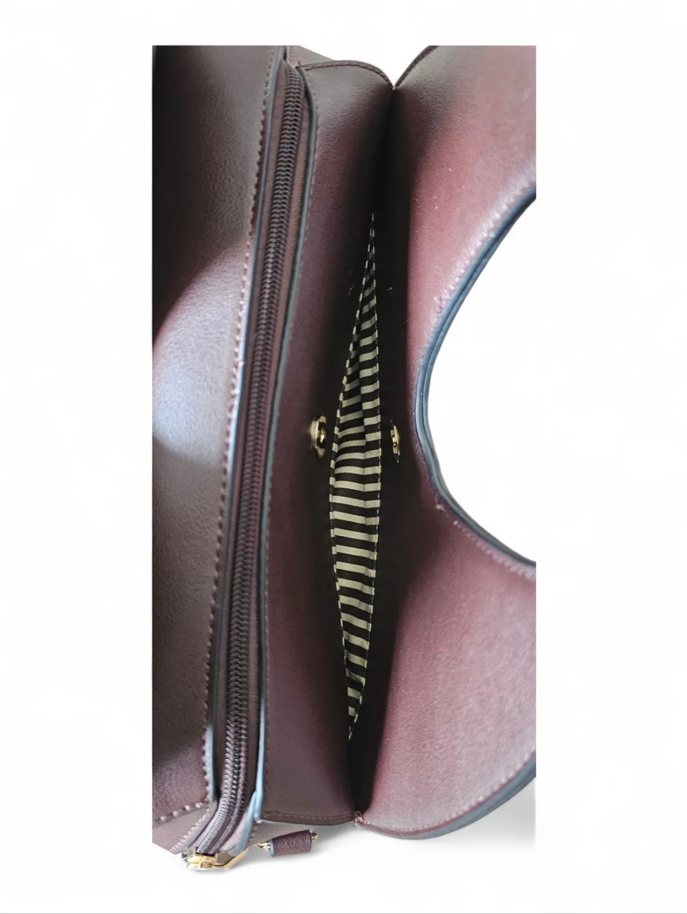 Brahmin Two-Tone Brown & Tan Croc-Embossed Top-Handle Bag - Picture 9 of 12